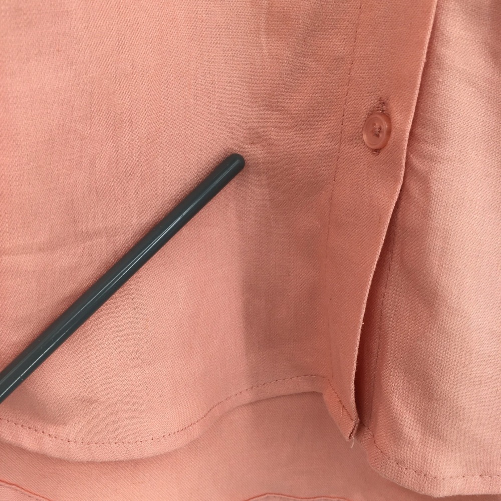 Ophelia Roe Sleeveless Linen Blend Button Down Shirt Womens L Peach Coastal - Picture 4 of 12